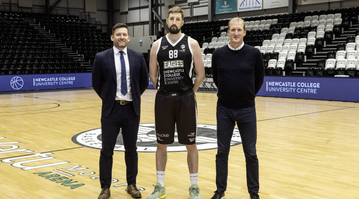 Newcastle College Eagles Academy and Staff Photoshoot - 2024-12-03 - Alan Fenton, Will Neighbour and Paul Blake